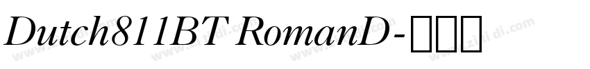 Dutch811BT RomanD字体转换